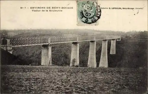 Ak Souleuvre en Bocage Calvados, le Viaduc de la Souleuvre, ligne ferroviale de Vire à Caen