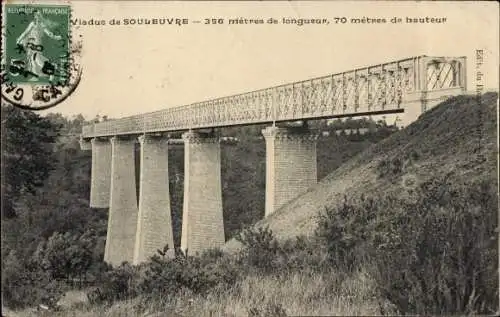 Ak Souleuvre en Bocage Calvados, le Viaduc de la Souleuvre, ligne ferroviale de Vire à Caen