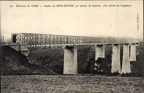 Ak Souleuvre en Bocage Calvados, le Viaduc de la Souleuvre, ligne ferroviale de Vire à Caen