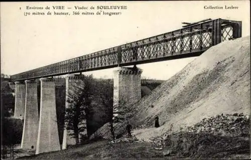 Ak Souleuvre en Bocage Calvados, le Viaduc de la Souleuvre, ligne ferroviale de Vire à Caen