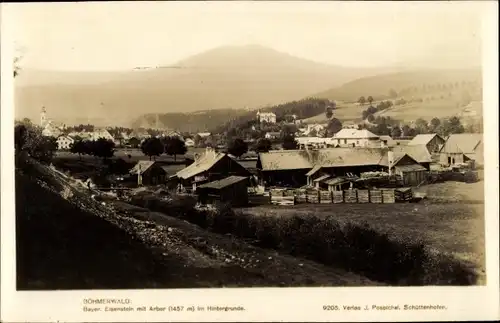 Ak Bayerisch Eisenstein im Bayrischen Wald Niederbayern, Böhmerwald, Panorama mit Arber