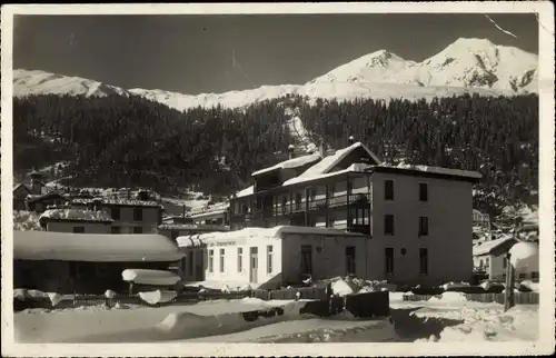 Ak Davos Platz Kanton Graubünden, Hotel zur Bolgenschanze, Winterlandschaft