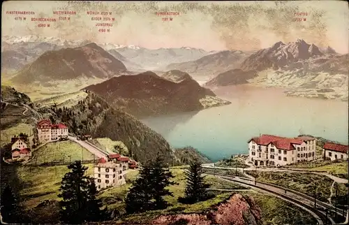Ak Rigi Kaltbad Kanton Luzern, Rigi-Staffel, Mönch, Eiger, Jungfrau, Pilatus