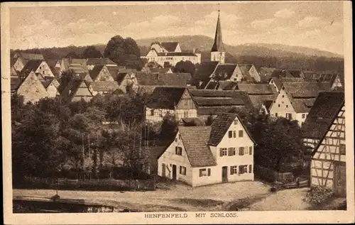 Ak Henfenfeld in Mittelfranken, Panorama, Schloss