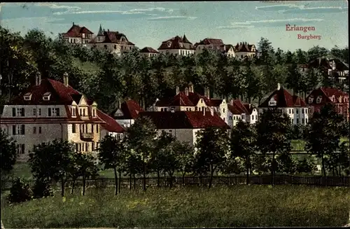 Ak Erlangen in Mittelfranken Bayern, Panorama, Burgberg