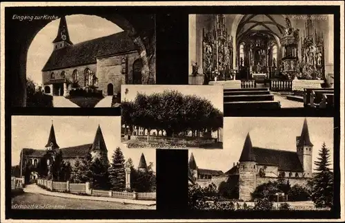 Ak Effeltrich, Kirche und Inneres, Linde, Denkmal