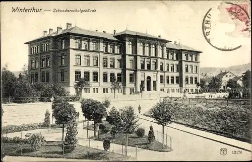 Ak Winterthur Kt Zürich Schweiz, Sekundarschulgebäude