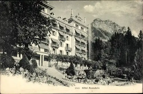 Ak Zürich Stadt Schweiz, Hotel Axenstein,Teilansicht, Berggipfel