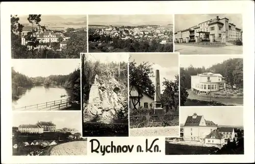 Ak Rychnov nad Kněžnou Reichenau an der Knieschna Region Königgrätz, Ehrenmal, Waldsee