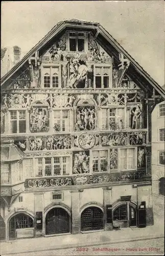 Ak Schaffhausen Stadt, Blick auf das Haus zum Ritter