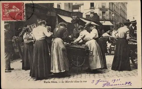 Ak Paris, Le Marche dans la rue, Straßenhändler