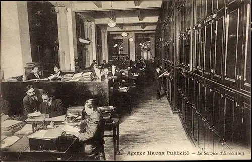 Ak Paris Frankreich, Agence Havas Publicite, La Service d'Execution