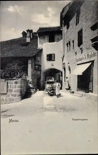 Ak Meran Merano Südtirol, Passeirergasse