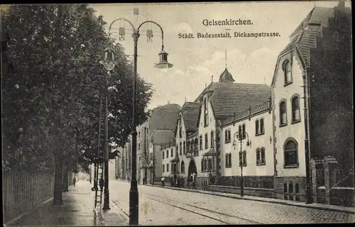 Ak Gelsenkirchen im Ruhrgebiet, Städt. Badeanstalt, Dickampstraße