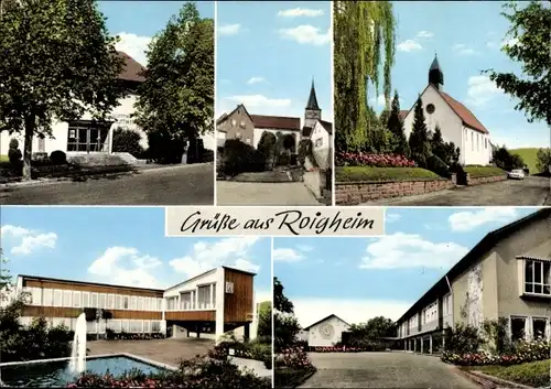 Ak Roigheim in Baden Württemberg, Kirche, Schule, Umgebung