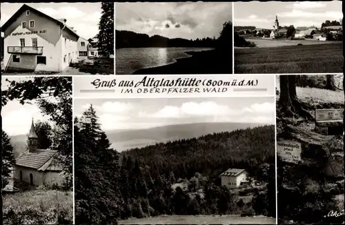 Ak Altglashütte Bärnau in der Oberpfalz, Gasthof u. Pension Blei, Quelle, Kapelle, Wald