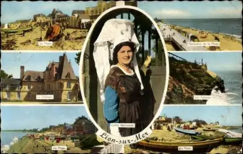 Ak Lion sur Mer Calvados. Plage , Château, Falaises, Coiffe Normande