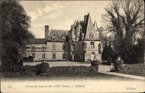 Ak Lion sur Mer Calvados, l' Entrée du Château