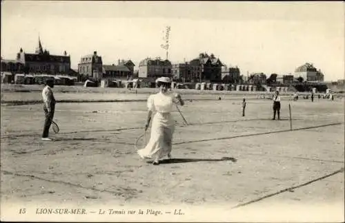 Ak Lion sur Mer Calvados, le Tennis sur la Plage