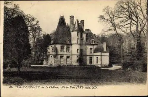 Ak Lion sur Mer Calvados, le Château, côté du Parc