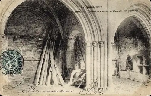 Ak Longues sur Mer Calvados, l'ancienne Chapelle, le Transept