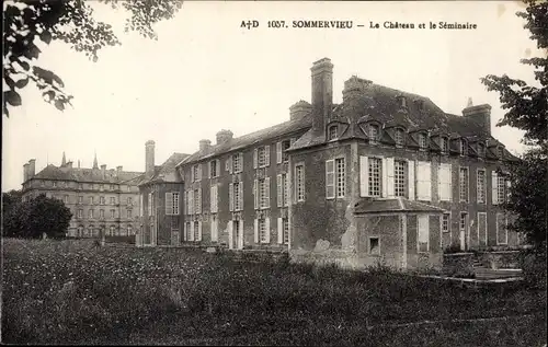 Ak Sommervieu Calvados, Séminaire, le Château et le Séminaire