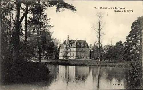 Ak Rots Calvados, Château, Park, Flusslauf