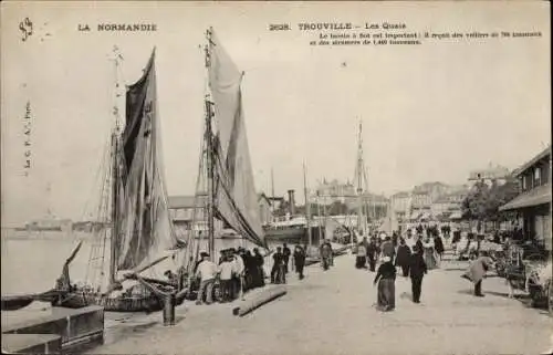 Ak Trouville Calvados, les Quais, Fischerboote, Barques