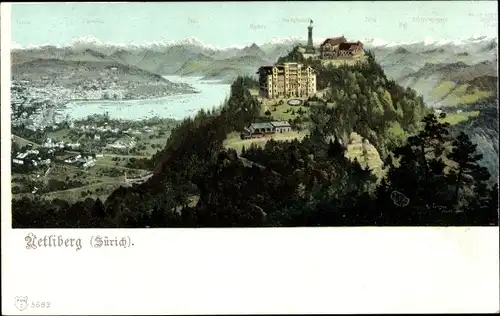 Ak Zürich Stadt Schweiz, Uetliberg, Urirotstock, Glärnisch, Landschaft