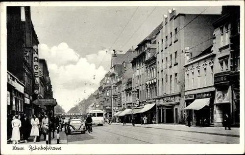 Ak Herne Westfalen, Blick in die Bahnhofstraße, Gleise