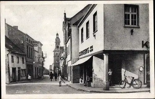 Ak Zülpich Nordrhein Westfalen, Straßenpartie, Kinat, Kaisers, Kirche