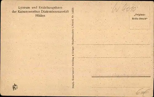 Ak Hilden Nordrhein Westfalen, Lyzeum und Erziehungshaus d. Kaiserwerther Diakonissenanstalt, Tennis