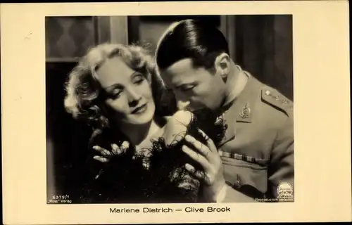 Ak Schauspielerin Marlene Dietrich, Clive Brook, Ross Verlag 6379/1