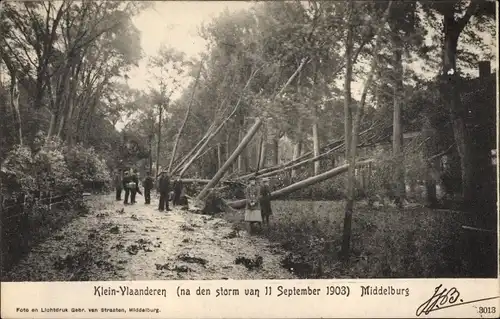 Ak Middelburg Zeeland Niederlande, Klein-Vlaanderen, na den storm van 11 September 1903