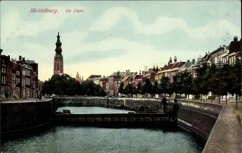 Ak Middelburg Zeeland Niederlande, De Dam