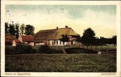 Ak Ginneken en Bavel Nordbrabant, Hoeve en Kippenbrug