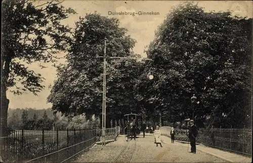 Ak Ginneken en Bavel Nordbrabant, Duivelsbrug, Poneytram