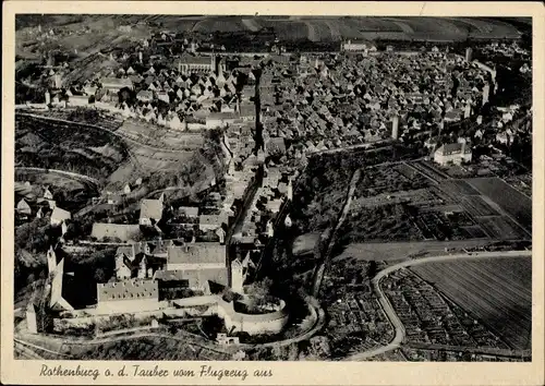 Ak Rothenburg ob der Tauber Mittelfranken, Fliegeraufnahme