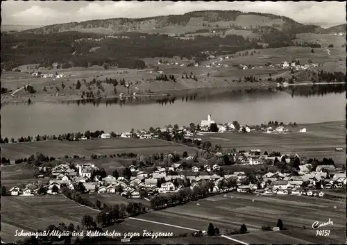 Ak Schwangau im Ostallgäu, Gesamtansicht, Waltenhofen gegen Forggensee