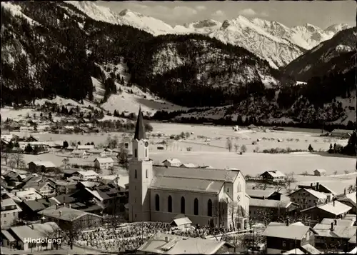 Ak Bad Hindelang im Oberallgäu, Kirche, Ort, Gebirge
