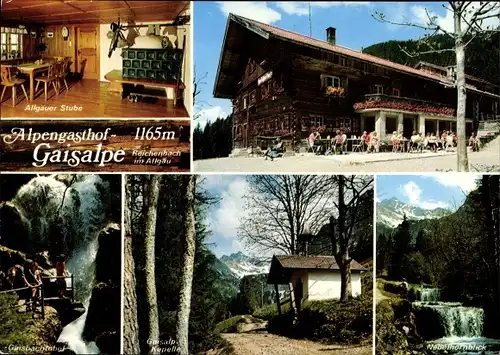 Ak Reichenbach Oberstdorf im Oberallgäu, Alpengasthof Gaisalpe, Nebelhornblick