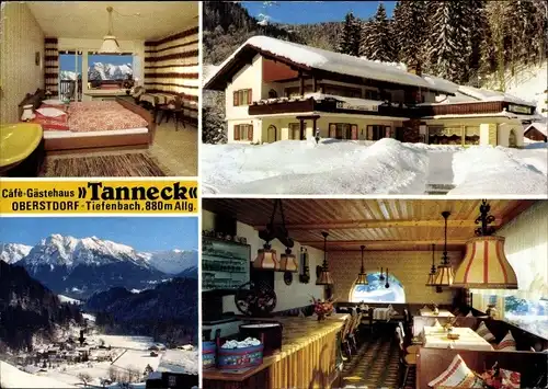 Ak Tiefenbach Oberstdorf im Oberallgäu, Gasthof Tanneck, Ort, Winter