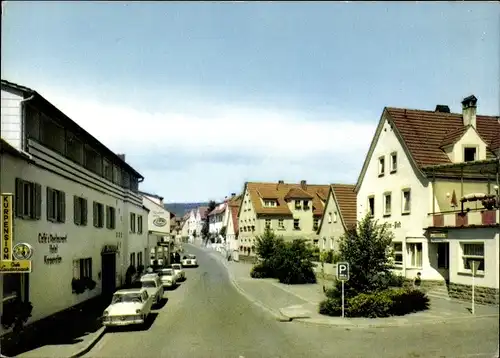 Ak Bad Bocklet in Unterfranken, Hotel Café, Straßenpartie