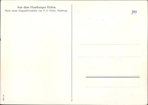 Künstler Ak Gabel, P. E., Hamburg, Hafenpartie, Segelschiff, Stadtansicht