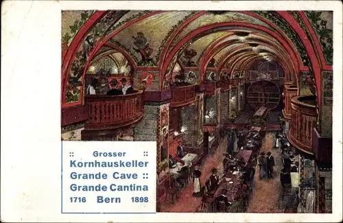 Ak Bern Stadt Schweiz, Großer Kornhauskeller, Grande Cave, Grande Cantina