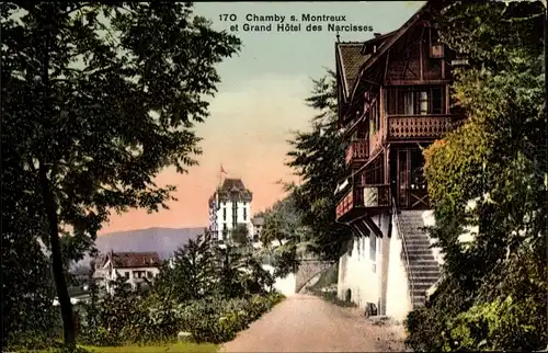 Ak Chamby sur Montreux Kanton Waadt Schweiz, Grand Hotel des Narcisses