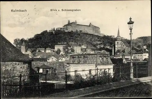 Ak Kulmbach in Oberfranken, Blick vom Schiessgraben, Schloß