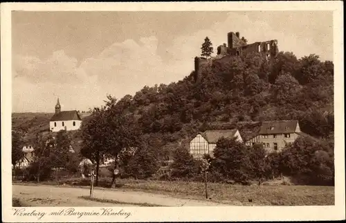 Ak Virneburg in der Eeifel, Teilansicht des Ortes mit Burgruine