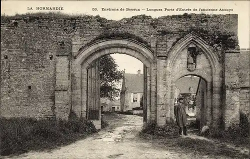 Ak Longues sur Mer Calvados, portes d'entrée de l'ancienne Abbaye