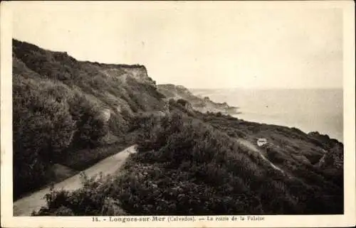 Ak Longues sur Mer Calvados, Route des Falaises, Panorama